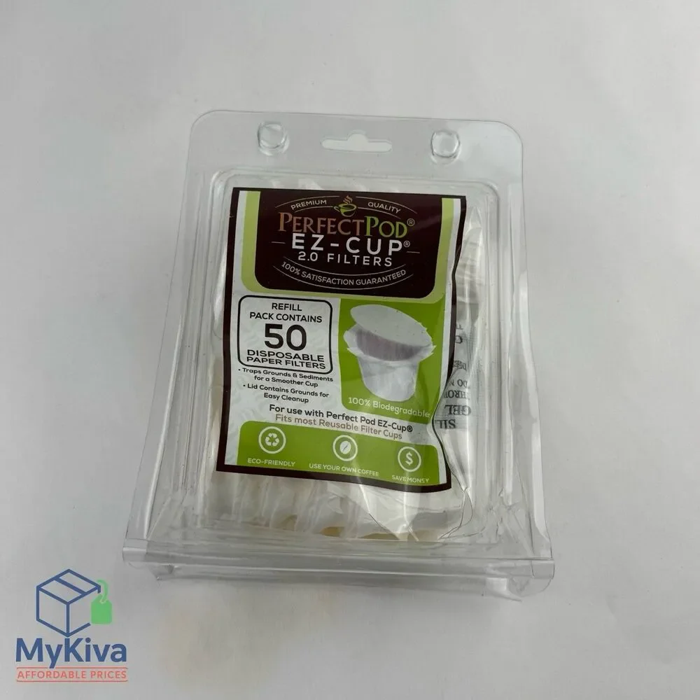 Perfect Pod Coffee Filters 50 Pack Single Serve K Cup Disposable Paper Brewing